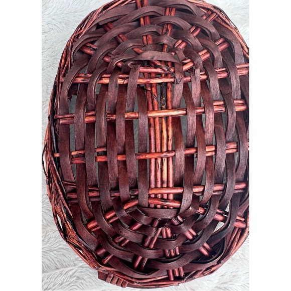 Oval Willow Tray Basket with Wood Handles - Picture 7 of 17